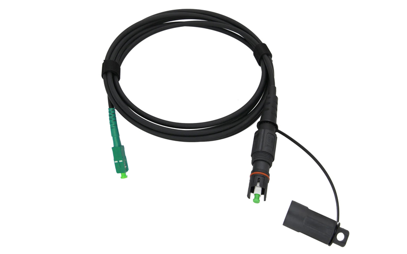 5.0mm Pre-connectorized OptiTap to SC APC Simplex Armored Fiber Optic Jumper