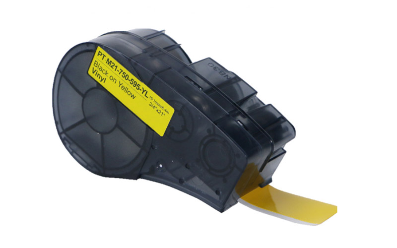 Compatible Brady M21-750-595-YL Black on White Self-Laminating Vinyl Label Tape 19.1mm x 6.4m for BMP21 printers