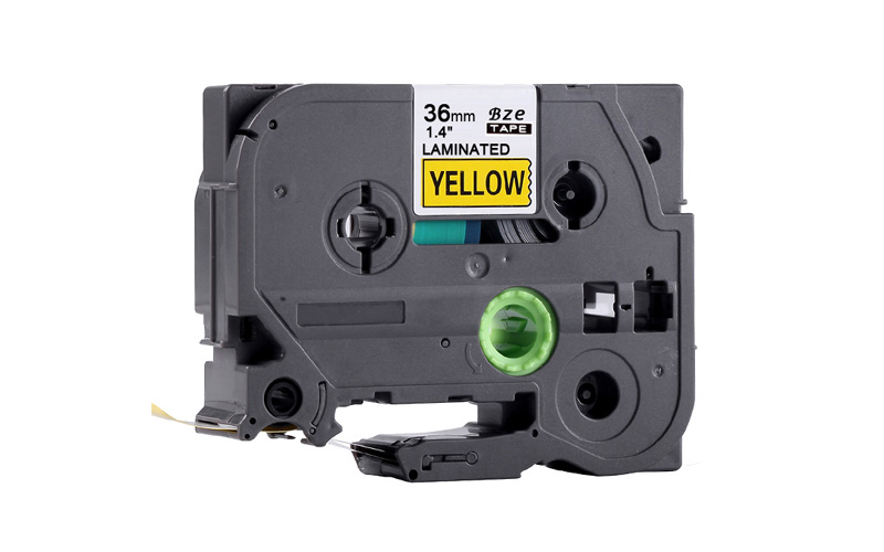 36mm Compatible Brother Printing Label Ribbon, Black on Yellow