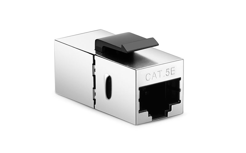 Cat5e Keystone RJ45 Coupler, Shielded, Female to Female Insert Inline Coupler
